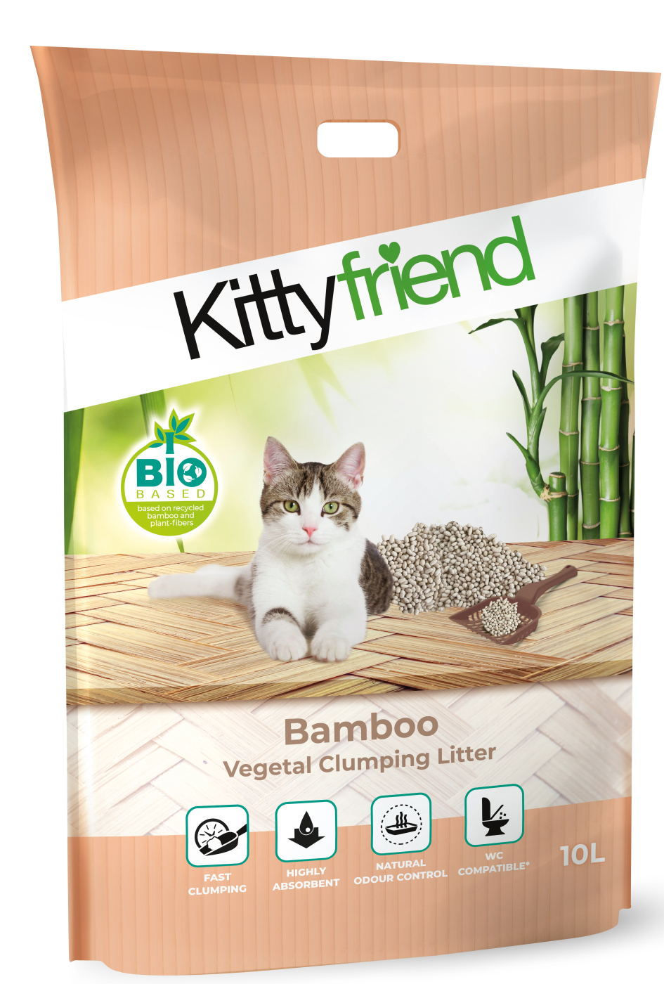 Kittyfriend Arena Vegetal Aglomerante de Bambú