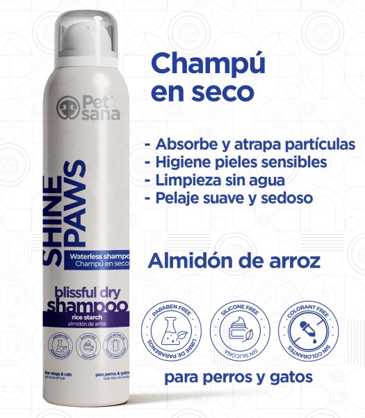 Pet Sana Shine Paws Champú en Seco Perros y Gatos - Imagen 2